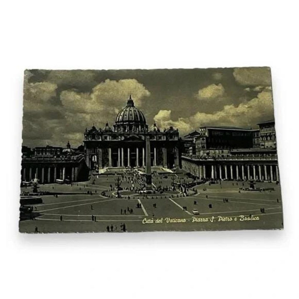 Postcard Vatican City Piazza St Peters Basilica 4x6 Continental Chrome Card C187